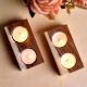 Wood Tea-light Holder with a White Resin Finish - 2 Piece